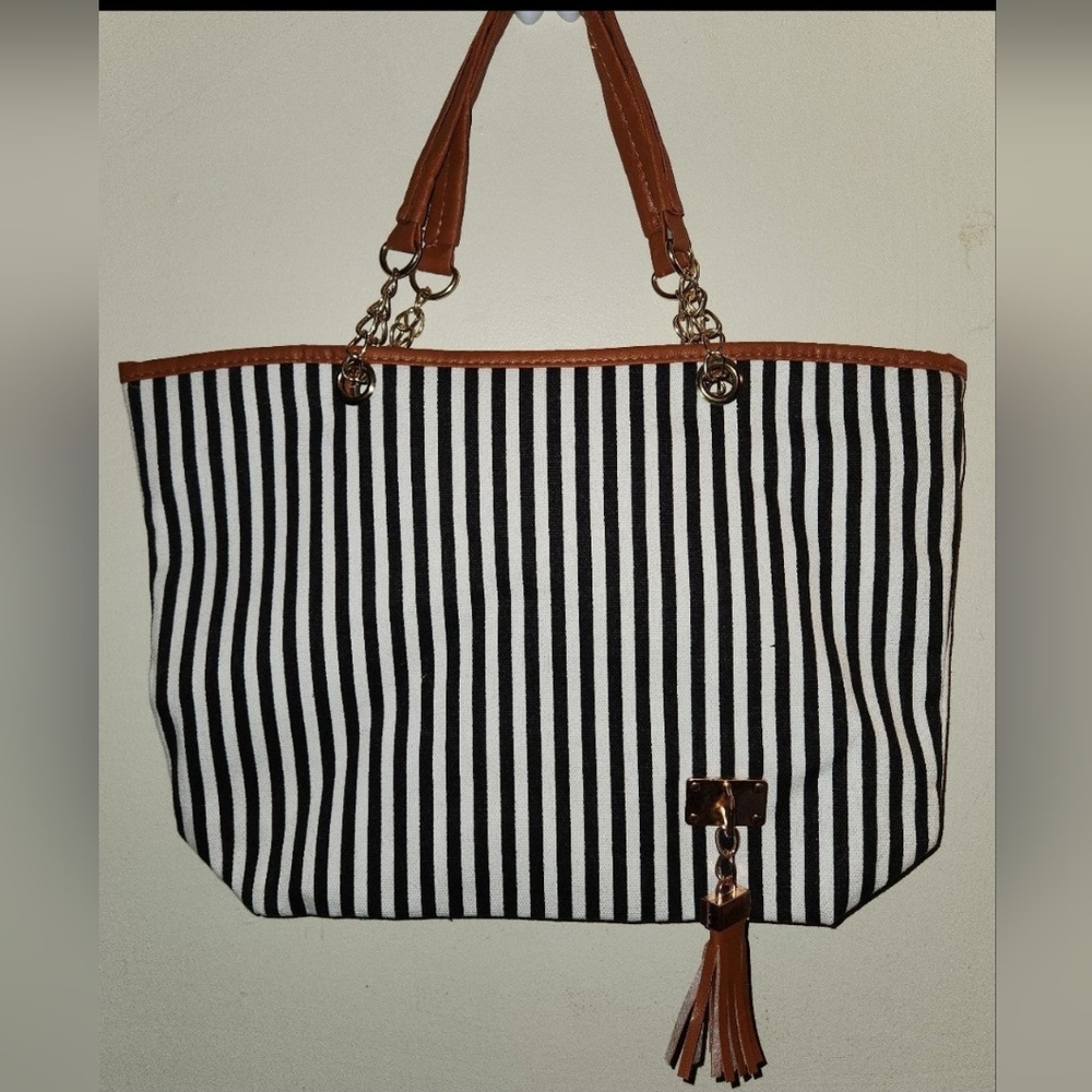 Black & White Striped Tote